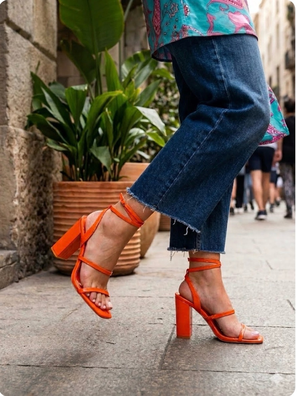 Olivia Jaymes Orange Y2K Heels Size 10.5